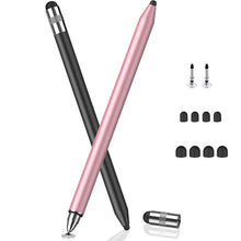 Load image into Gallery viewer, MEKO Switch Stylus Pens for Touch Screens 2Pack, Universal Tablet Pen Capacitive 3 in 1 Stylus for iPhone/iPad/pro/Mini/Air/Samsung/Honor/Xiaomi/Tablet/Switch 2 (Black + Rose Gold)