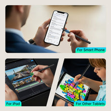 Load image into Gallery viewer, MEKO Dual System Pencil for Apple iPad & iPhone & Android, 15-Minute Fast Charge Universal Stylus Pens for Touch Screen, Precision Stylus for iPad Pro, Air, Mini(with Palm Rejection), Tablet Black