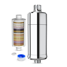 Load image into Gallery viewer, MEKO 32 Stage Shower Filter Cartridge, Replaceable Shower Water Filter for Hard Water, Reduces Chlorine, Impurities, Heavy Metals, Filtration Capacity 20,000 litres, with 1 Extra Filter Cartridge