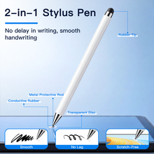 Load image into Gallery viewer, MEKO Stylus Pens for Touch Screens 3Pack, 2 in 1 Tablet Pencil with Magnetic Cap, High Precision Stylus Pen for iPad Compatible with Apple, iPhone, Android, Tablets, Phones, Switch(Black&White&Blue)