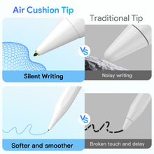 Load image into Gallery viewer, MEKO Ultra-Quiet Pencil for Apple iPad 2018-2026, 2X Fast Charge Stylus Pen for iPad a16 Compatible with iPad 6th-11th Gen, Pro 12.9/11/13/ M4/ M5, Air 3/4/5/M2/M3, Mini 5-7th Gen, Palm Rejection