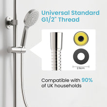 Load image into Gallery viewer, MEKO Shower Hose 1.8m, Stainless Steel Leakproof Shower Hoses,Replacement 9mm (Outer)/6mm(Inner) Large Bore Universal Standard G1/2" High Pressure Resistance, Anti-Kink Hose (Nickel Brushed)
