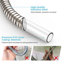 Load image into Gallery viewer, MEKO Shower Hose 1.8m, Stainless Steel Leakproof Shower Hoses,Replacement 9mm (Outer)/6mm(Inner) Large Bore Universal Standard G1/2" High Pressure Resistance, Anti-Kink Hose (Nickel Brushed)