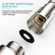 Load image into Gallery viewer, MEKO Shower Hose 1.8m, Stainless Steel Leakproof Shower Hoses,Replacement 9mm (Outer)/6mm(Inner) Large Bore Universal Standard G1/2" High Pressure Resistance, Anti-Kink Hose (Nickel Brushed)
