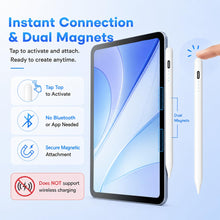 Load image into Gallery viewer, MEKO Pencil for Apple iPad 2018-2026, 10H Battery Life, 0.1mm Pixel Precision, Palm Rejection Pen for iPad 11 A16/10/9/8/7/6th Gen, Pro 12.9/11/13 Inch M4/M5, Air 3/4/5/M2/M3, 2 Extra Tips