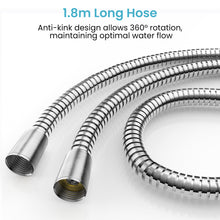 Load image into Gallery viewer, MEKO Shower Hose 1.8m, Stainless Steel Leakproof Shower Hoses,Replacement 9mm (Outer)/6mm(Inner) Large Bore Universal Standard G1/2" High Pressure Resistance, Anti-Explosion & Anti-Kink Hose (Silver)