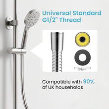 Load image into Gallery viewer, MEKO Shower Hose 1.8m, Stainless Steel Leakproof Shower Hoses,Replacement 9mm (Outer)/6mm(Inner) Large Bore Universal Standard G1/2" High Pressure Resistance, Anti-Explosion & Anti-Kink Hose (Silver)