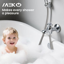 Load image into Gallery viewer, MEKO Shower Hose 1.8m, Stainless Steel Leakproof Shower Hoses,Replacement 9mm (Outer)/6mm(Inner) Large Bore Universal Standard G1/2" High Pressure Resistance, Anti-Explosion & Anti-Kink Hose (Silver)