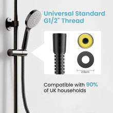 Load image into Gallery viewer, MEKO Shower Hose 1.8m, Stainless Steel Leakproof Shower Hoses,Replacement 9mm (Outer)/6mm(Inner) Large Bore Universal Standard G1/2" High Pressure Resistance, Anti-Explosion and Anti-Kink Hose (Black)