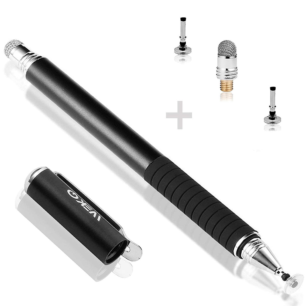 2-in-1 Stylus Precision Disc Styli Touch Screen Pen with 3 Replaceable Tips