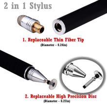 Load image into Gallery viewer, 2-in-1 Stylus Precision Disc Styli Touch Screen Pen with 3 Replaceable Tips