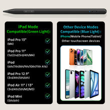 Load image into Gallery viewer, MEKO Dual System Pencil for Apple iPad &amp; iPhone &amp; Android, 15-Minute Fast Charge Universal Stylus Pens for Touch Screen, Precision Stylus for iPad Pro, Air, Mini(with Palm Rejection), Tablet Black
