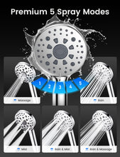 Load image into Gallery viewer, MEKO Hard Water Filter Shower Head, 15 Stage Shower Filter 7 Spray Modes High Pressure Shower Heads and 1.5m Hose, Residual Chlorine Remove Shower Filter, Handheld Shower Head and Hose (Matt Silver)
