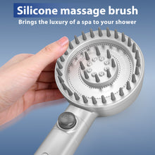 Load image into Gallery viewer, MEKO Hard Water Filter Shower Head and Hose, 4 Spray Modes High Pressure Shower Heads with 18 Layers Filtration, Bathroom 4.3&quot; Large Panel Shower Filter for Residual Chlorine Remove
