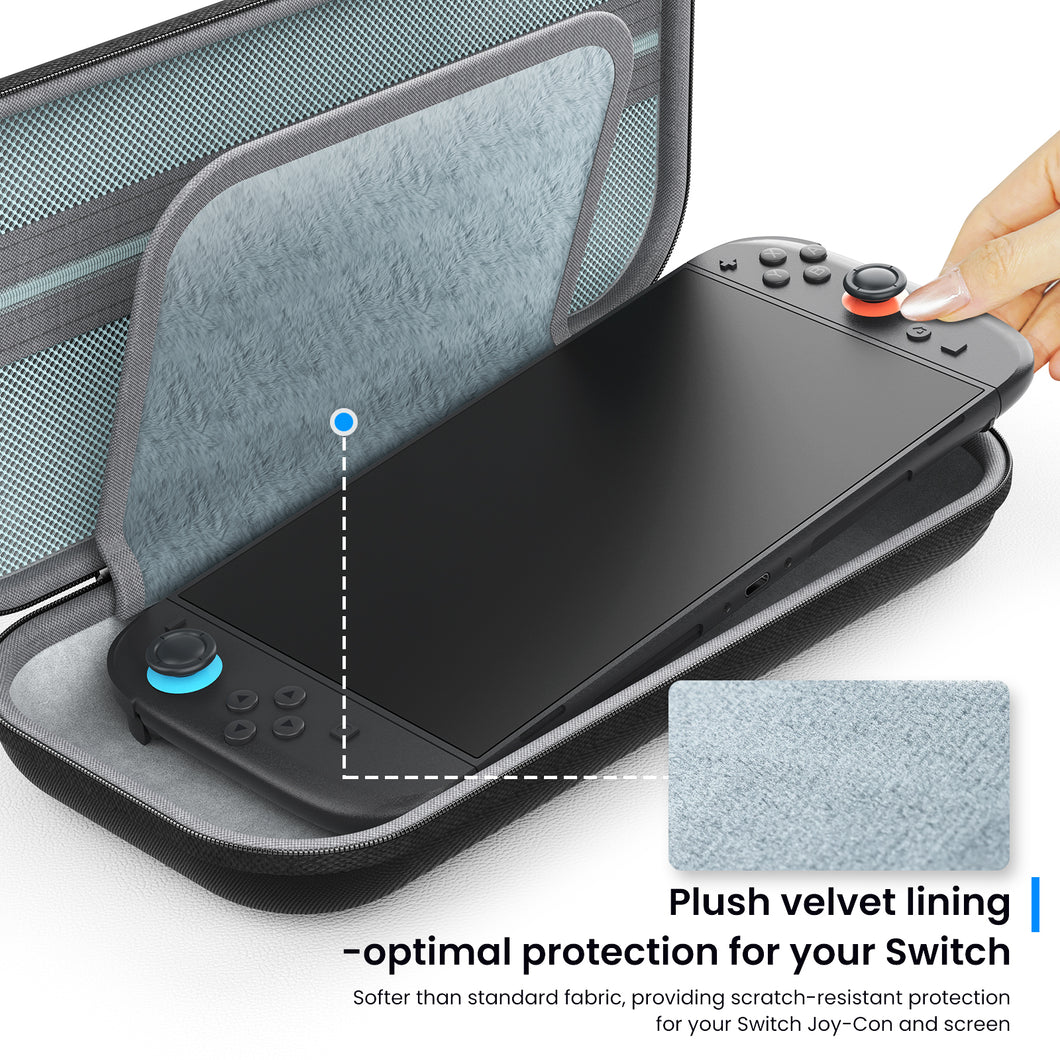 MEKO Carrying Case for Nintendo Switch 2 2025 and Console, Protective Travel Case with 10 Game Cartridges, Hard Portable Shell Pouch Compatible with Nintendo Switch 2 Console & Accessories Black