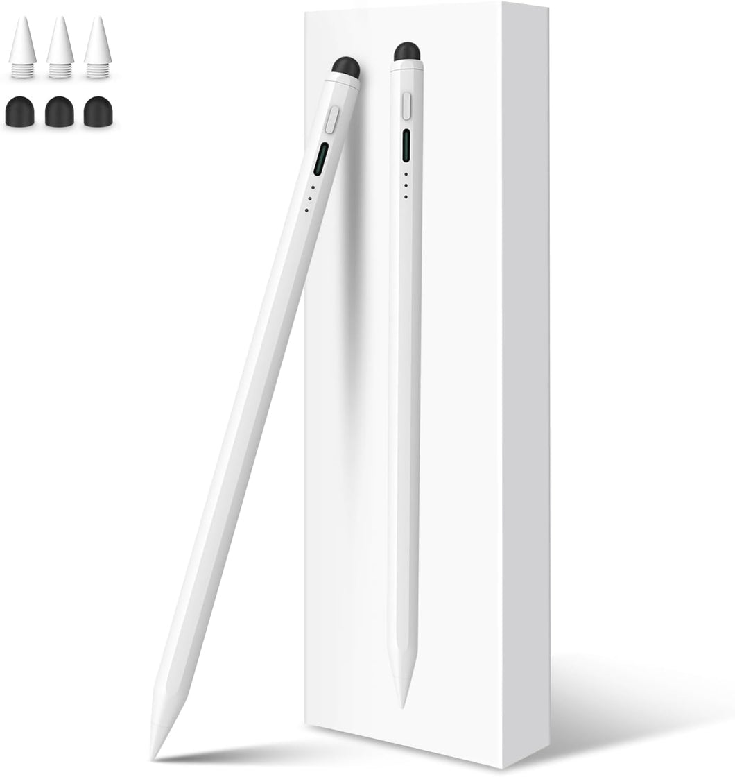 Fast-charging model II anti-false touch active pen white (silicone head 3 + pen tip 3 + dust plug 1)