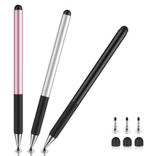 Load image into Gallery viewer, MEKO 2-in-1 Stylus Pens for Touch Screens 3Pack, Anti-Slip Grip High Capacitive Universal Tablet Pen for iPhone/iPad/pro/Mini/Air/Samsung/Tablet/Switch, 3 Disc Tips and Rubber Tips
