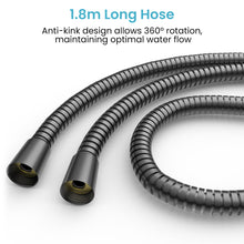 Load image into Gallery viewer, MEKO Shower Hose 1.8m, Stainless Steel Leakproof Shower Hoses，Replacement 9mm (Outer)/6mm(Inner) Large Bore Universal Standard G1/2&quot; High Pressure Resistance, Anti-Kink Hose (Grey)
