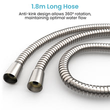 Load image into Gallery viewer, MEKO Shower Hose 1.8m, Stainless Steel Leakproof Shower Hoses，Replacement 9mm (Outer)/6mm(Inner) Large Bore Universal Standard G1/2&quot; High Pressure Resistance, Anti-Kink Hose (Nickel Brushed)
