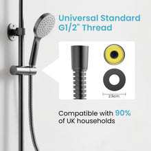Load image into Gallery viewer, MEKO Shower Hose 1.8m, Stainless Steel Leakproof Shower Hoses，Replacement 9mm (Outer)/6mm(Inner) Large Bore Universal Standard G1/2&quot; High Pressure Resistance, Anti-Kink Hose (Grey)
