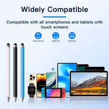 Load image into Gallery viewer, MEKO Stylus Pens for Touch Screens 3Pack, 2 in 1 Tablet Pencil with Magnetic Cap, High Precision Stylus Pen for iPad Compatible with Apple, iPhone, Android, Tablets, Phones, Switch(Black&amp;White&amp;Blue)
