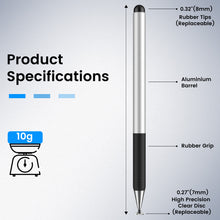 Load image into Gallery viewer, MEKO 2-in-1 Stylus Pens for Touch Screens 3Pack, Anti-Slip Grip High Capacitive Universal Tablet Pen for iPhone/iPad/pro/Mini/Air/Samsung/Tablet/Switch, 3 Disc Tips and Rubber Tips
