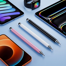 Load image into Gallery viewer, MEKO Stylus Pens for Touch Screens 3Pack, 2 in 1 Tablet Pencil with Magnetic Cap, High Precision Stylus Pen for iPad Compatible with Apple, iPhone, Android, Tablets, Phones, Switch (Black&amp;White&amp;Rose)
