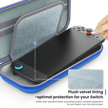 Load image into Gallery viewer, MEKO Carrying Case Compatible with Nintendo Switch 2 and Console 2025, Protective Travel Case with 10 Game Cartridges, Hard Portable Shell Pouch for Nintendo Switch 2 Console &amp; Accessories Red+Blue
