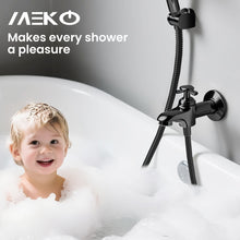 Load image into Gallery viewer, MEKO Shower Hose 1.8m, Stainless Steel Leakproof Shower Hoses，Replacement 9mm (Outer)/6mm(Inner) Large Bore Universal Standard G1/2&quot; High Pressure Resistance, Anti-Explosion and Anti-Kink Hose (Black)
