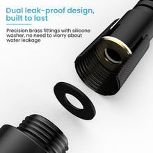 Load image into Gallery viewer, MEKO Shower Hose 1.8m, Stainless Steel Leakproof Shower Hoses，Replacement 9mm (Outer)/6mm(Inner) Large Bore Universal Standard G1/2&quot; High Pressure Resistance, Anti-Explosion and Anti-Kink Hose (Black)
